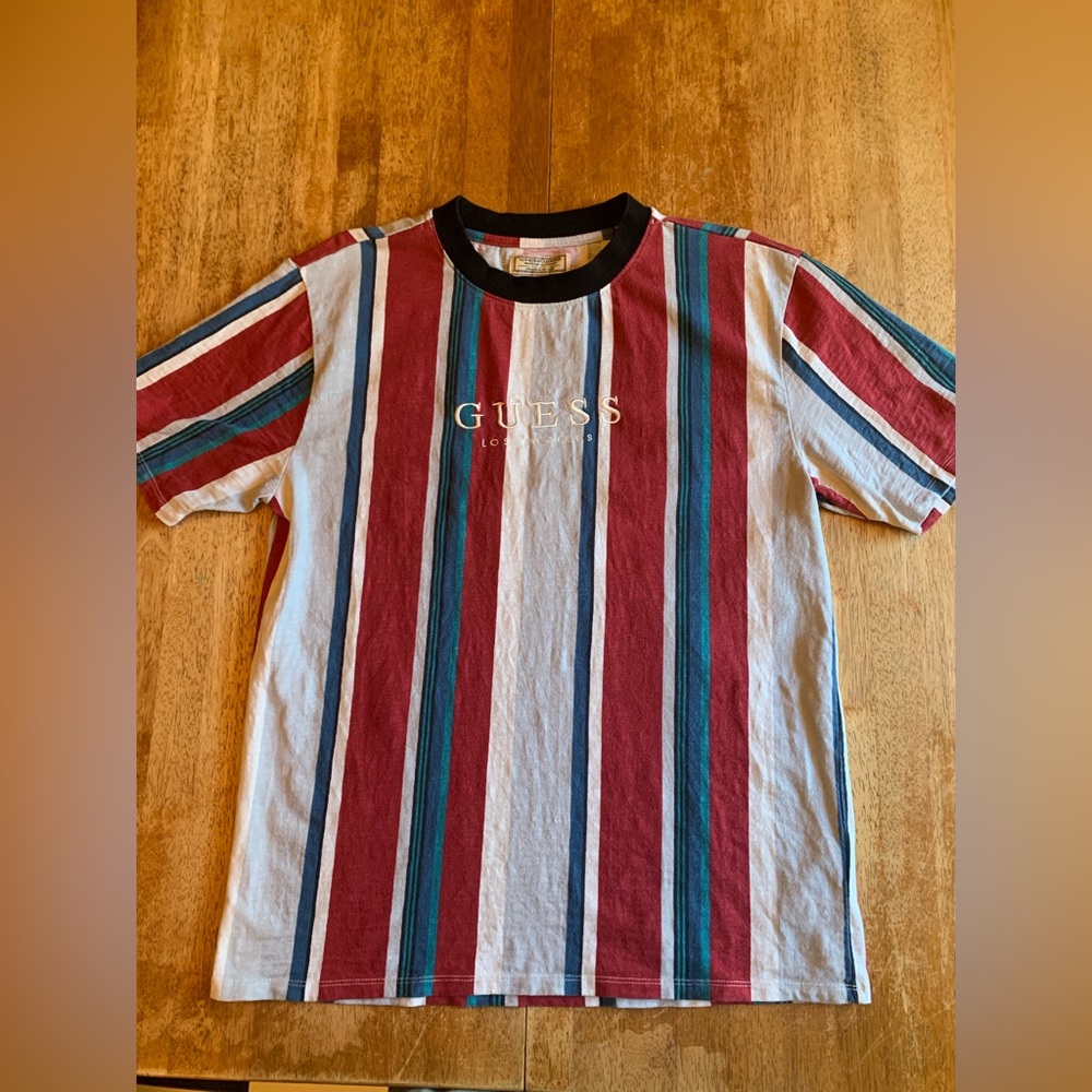 Guess Jeans striped retro multicolor vertical stripes t shirt
